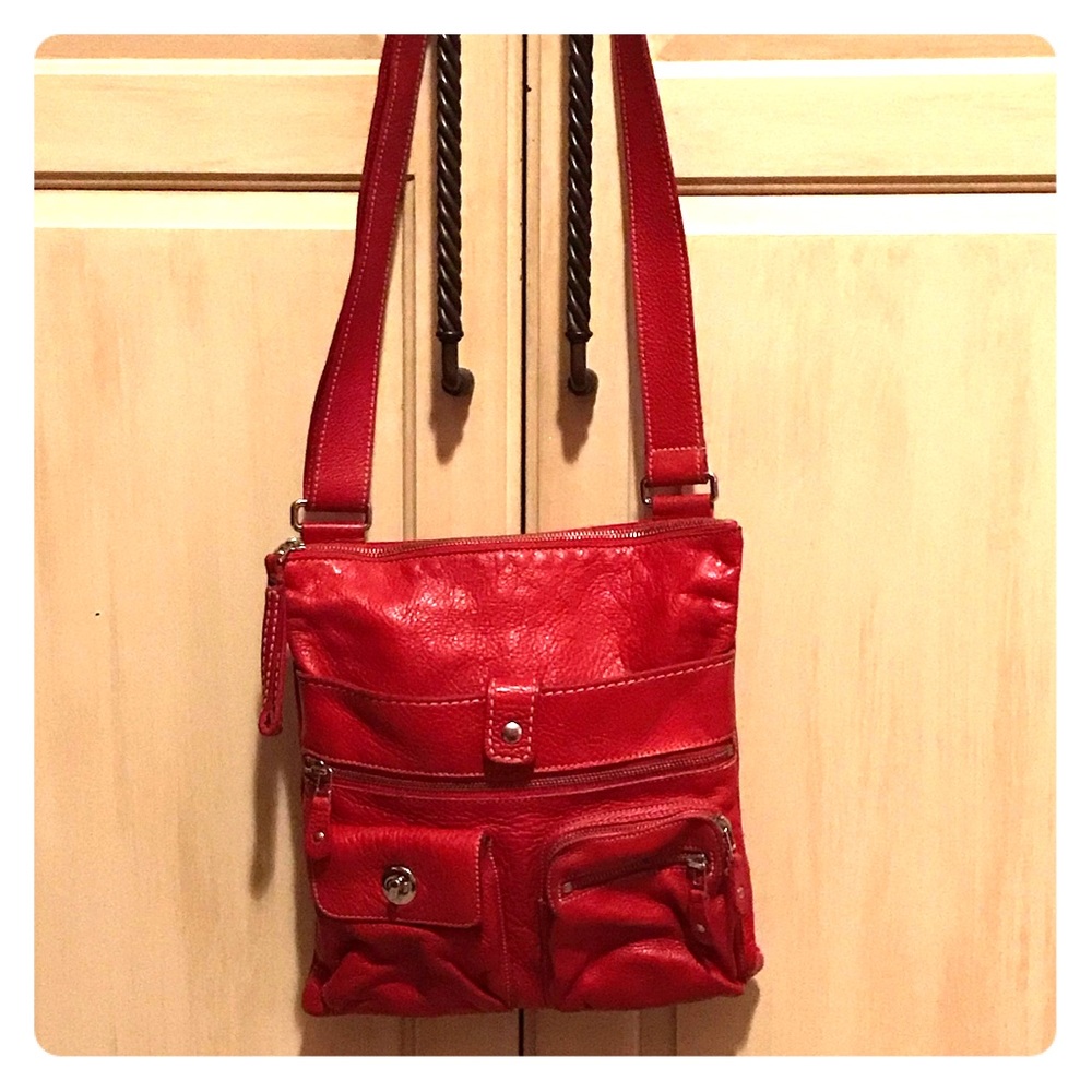 Red leather bag